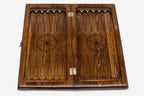 Russian Emblem chess set shown folded with carry handle