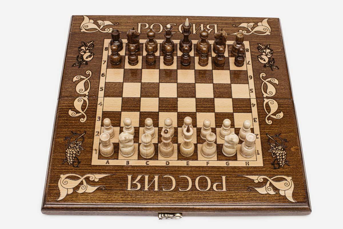 Russian Emblem Beech Chess Set