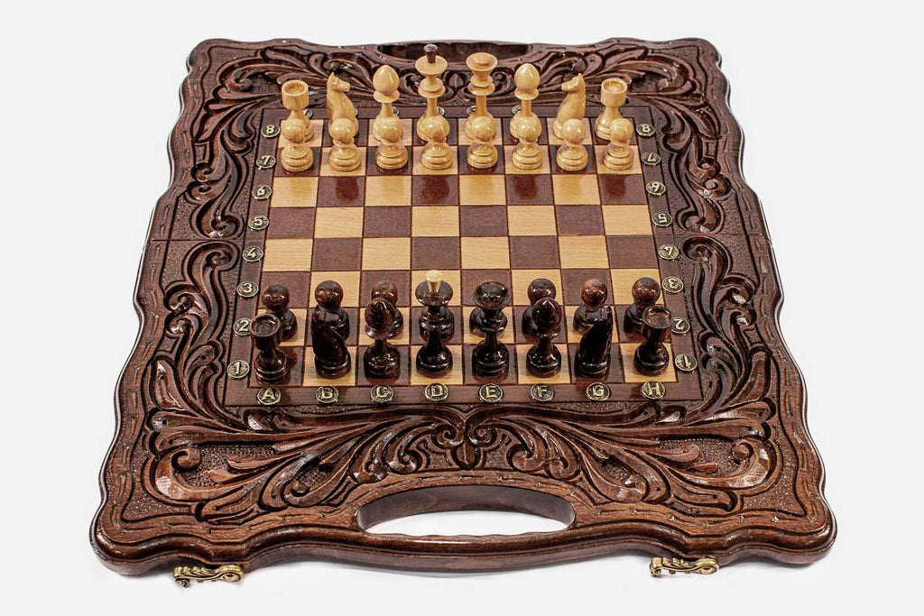 Standard Classic Beech Chess and Backgammon Set IV