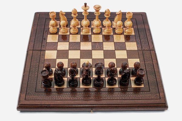 Standard Classic Beech Chess and Backgammon Set III
