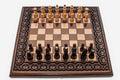 Floral Border Beech Chess and Backgammon Set