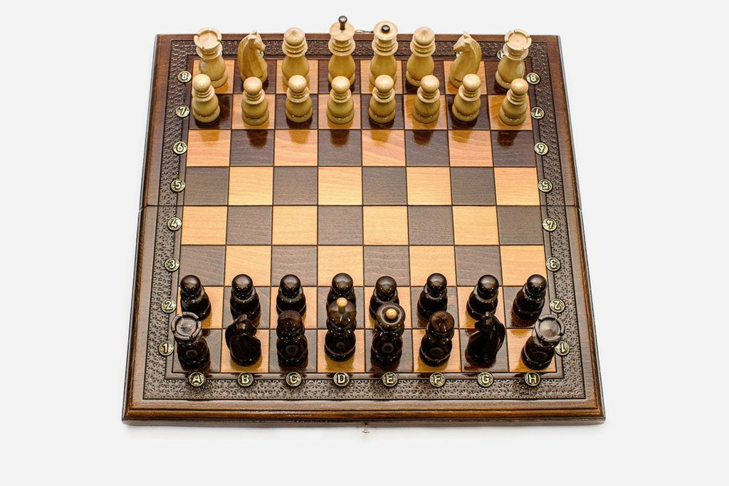 Standard Classic Beech Chess and Backgammon Set II
