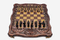Octagon Beech Chess and Backgammon Set with Bronze Pieces