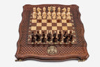 Standard Russian Coat of Arms Beech Chess and Backgammon Set