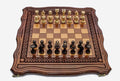 Large Ornamental Rosette Beech Chess and Backgammon Set II