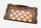 Detail of the inlaid twin-peaked Mount Ararat above the carry-handle cutout