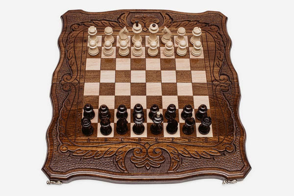 Large Classic Beech Chess and Backgammon Set II