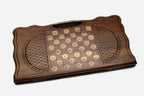 Armenian roaring lion backgammon board, side view