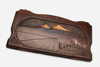 Khor Virap and Mount Ararat carved on backgammon board