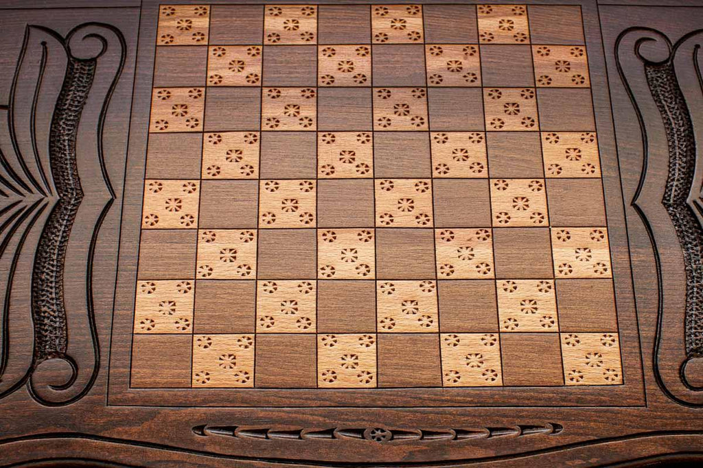Armenian Ararat and Khor Virap wooden backgammon board
