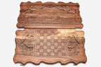Carved Mount Ararat detail on backgammon board