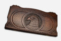 Detailed eagle backgammon board carved in wood