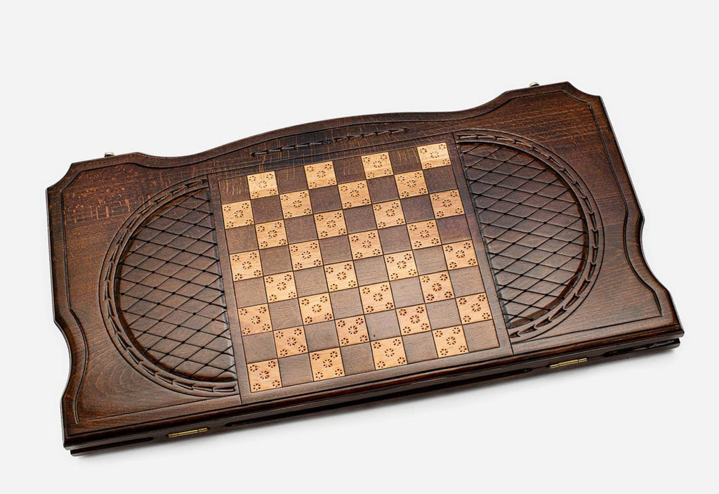 Eagle backgammon set folded with handle