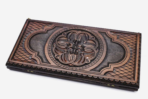 Ornamental Armenian backgammon set folded