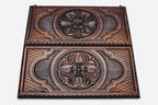 Carved Armenian ornament detail on backgammon board
