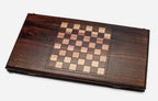 Smooth backgammon set folded with handle