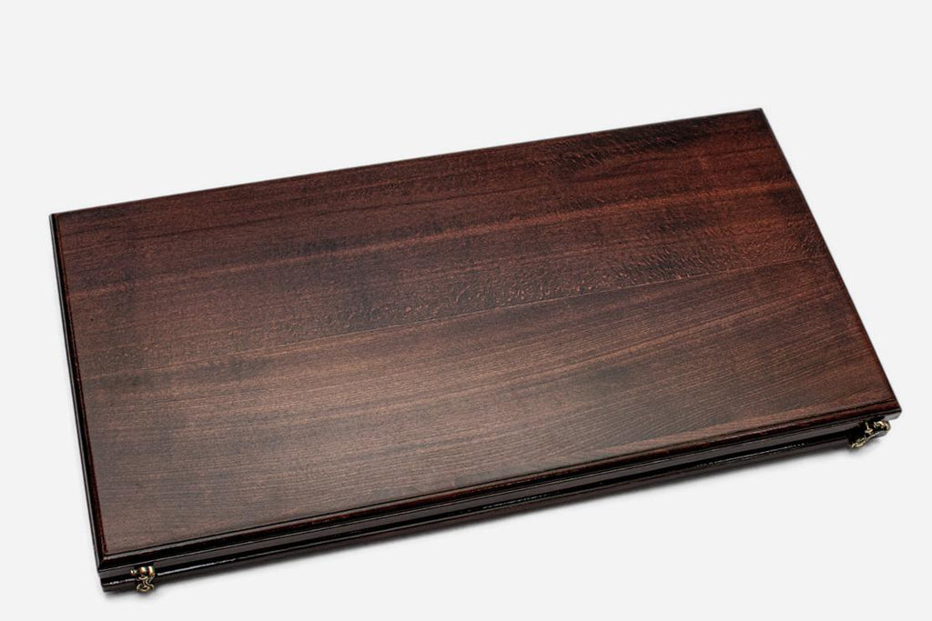 Minimalist smooth wooden backgammon board