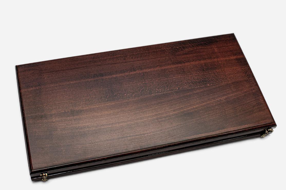 Minimalist smooth wooden backgammon board