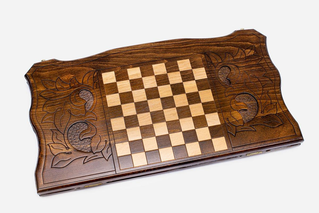 Backgammon Set Ship II - handmade wooden backgammon board