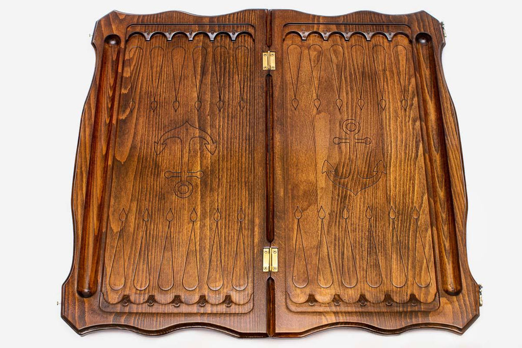 Backgammon Set Ship II - handmade wooden backgammon board