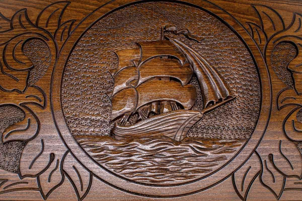 Backgammon Set Ship II - handmade wooden backgammon board