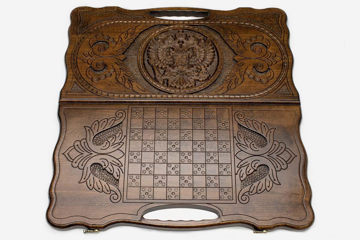 Detail of the scrollwork beside the medallion