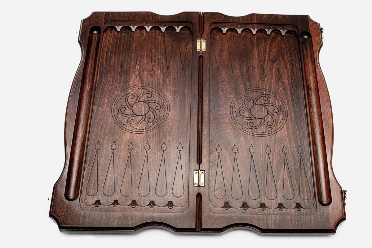 Backgammon Set Spider - handmade wooden backgammon board