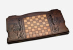 Backgammon Set Tiger II - handmade wooden backgammon board