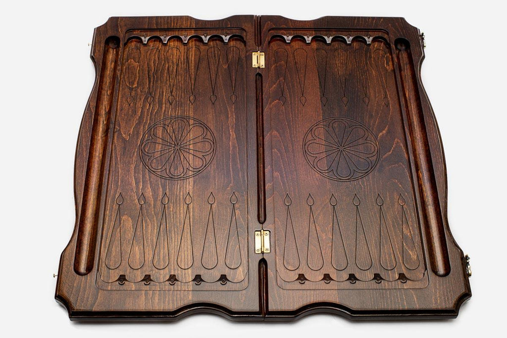 Backgammon Set Tiger II - handmade wooden backgammon board