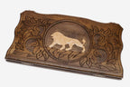 Backgammon Set White Lion - handmade wooden backgammon board