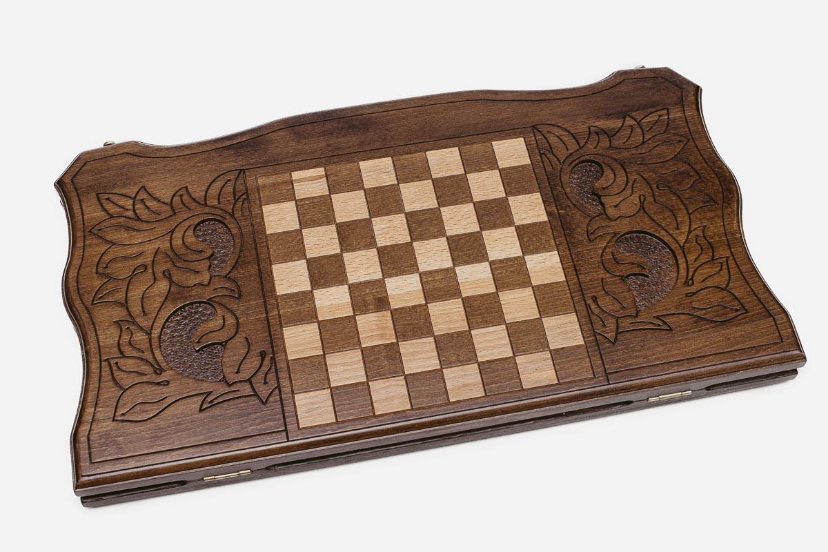 Backgammon Set White Lion - handmade wooden backgammon board