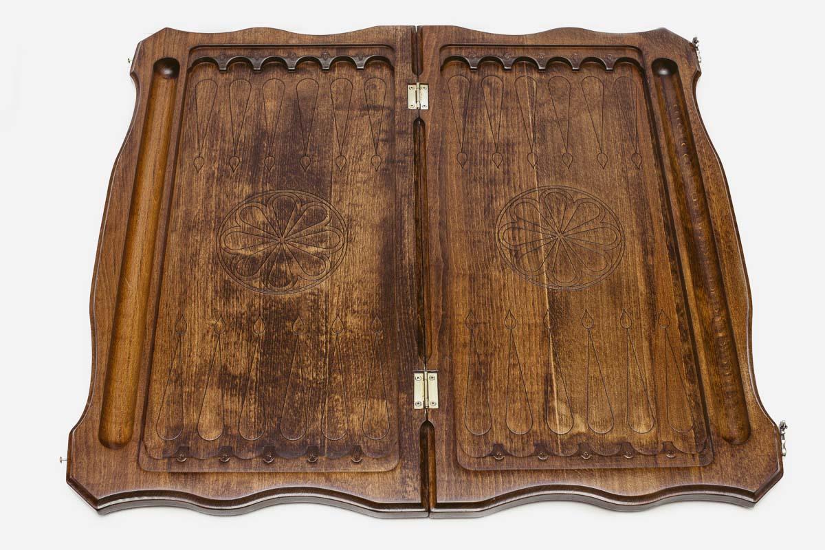 Backgammon Set White Lion - handmade wooden backgammon board