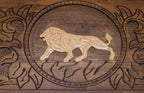 Backgammon Set White Lion - handmade wooden backgammon board