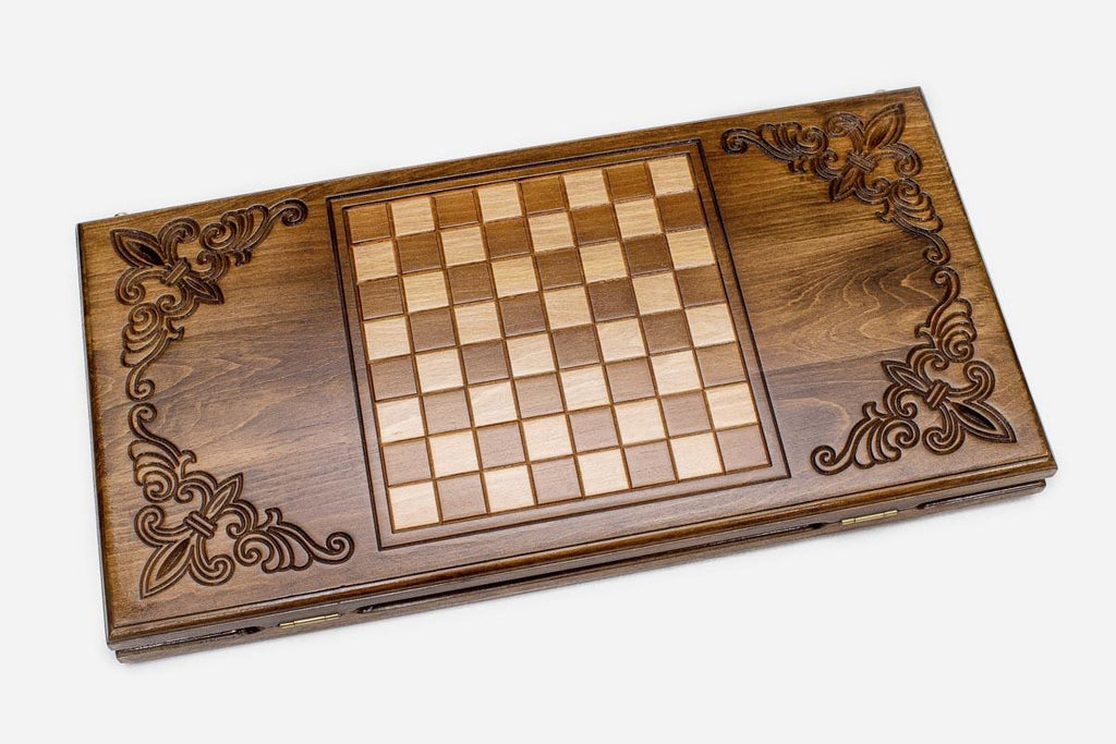 Armenian Backgammon Set - Ornaments XXV - handmade wooden backgammon board