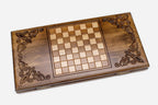 Armenian Backgammon Set - Ornaments XXV - handmade wooden backgammon board