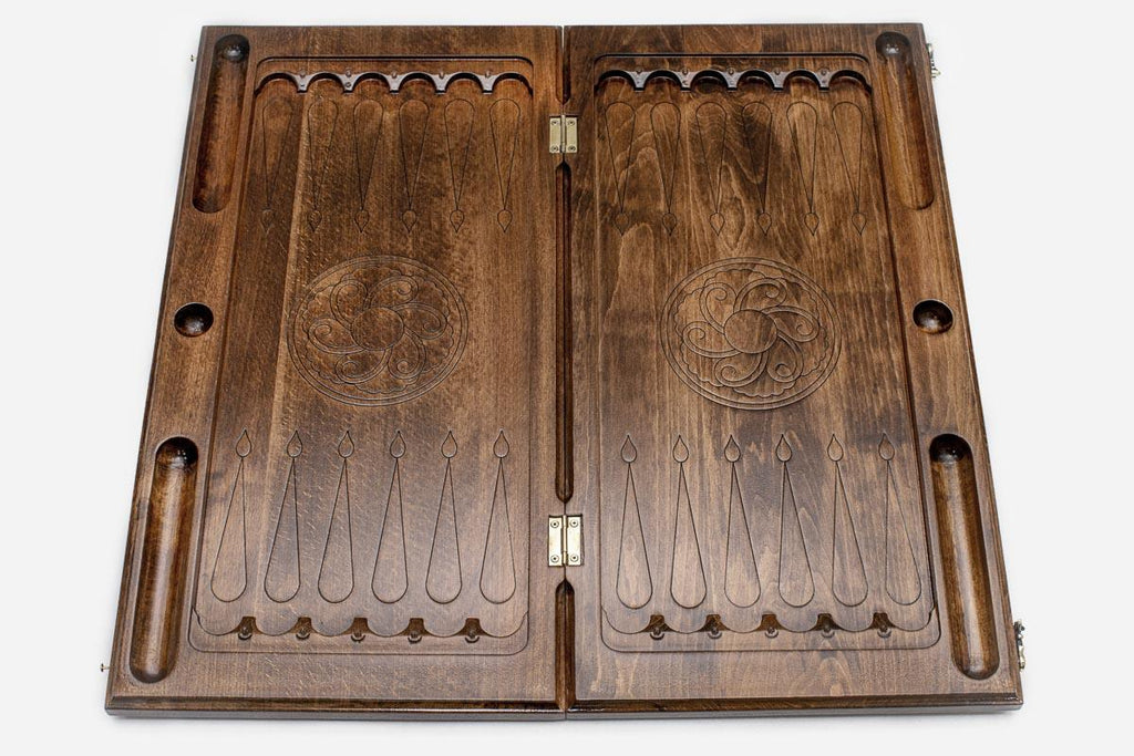 Armenian Backgammon Set - Ornaments XXV - handmade wooden backgammon board