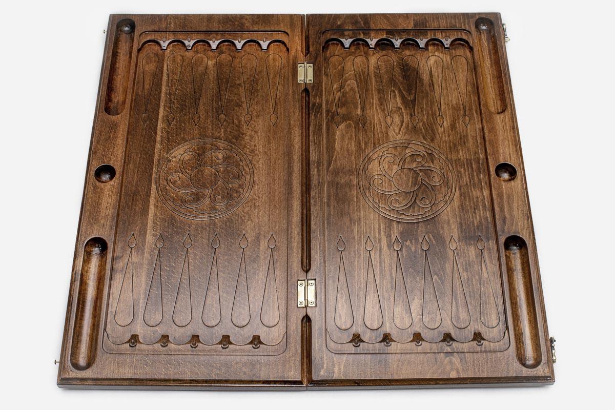 Armenian Backgammon Set - Ornaments XXV - handmade wooden backgammon board