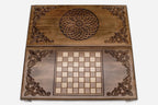 Armenian Backgammon Set - Ornaments XXV - handmade wooden backgammon board