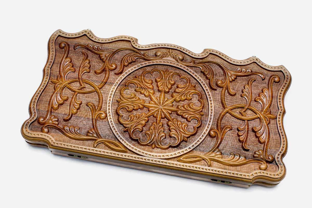 Armenian Backgammon Set - Ornaments XXIV - handmade wooden backgammon board