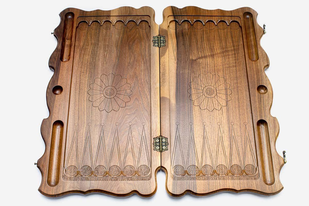 Armenian Backgammon Set - Ornaments XXIV - handmade wooden backgammon board