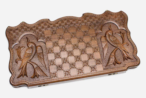 Armenian Backgammon Set II - handmade wooden backgammon board