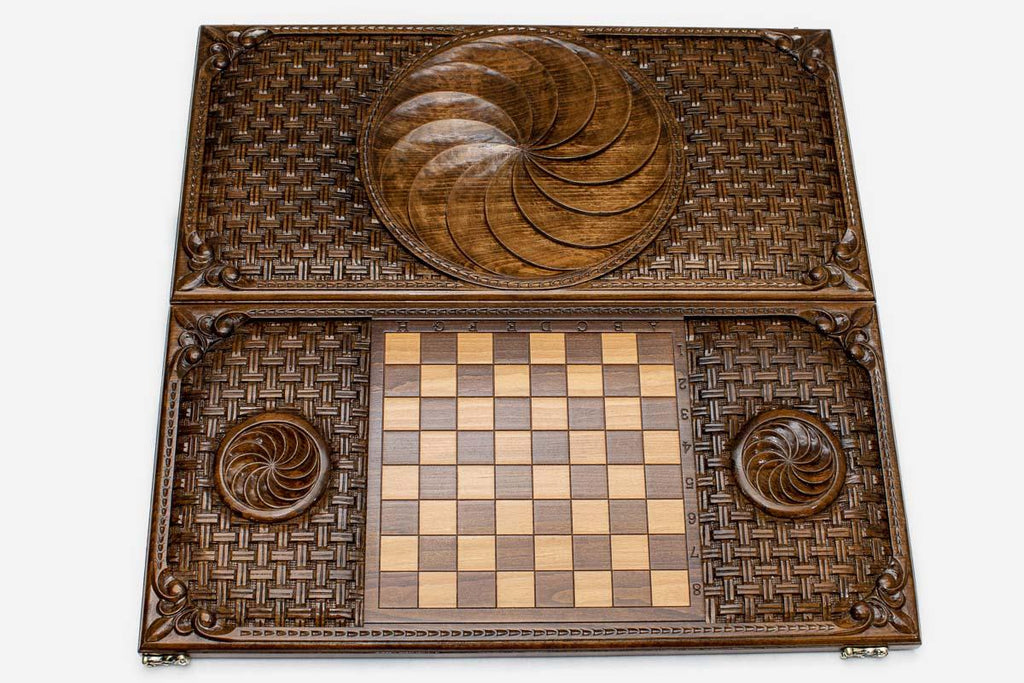 Backgammon Set Infinity - handmade wooden backgammon board