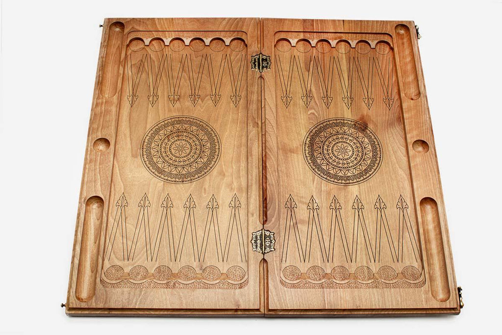 Armenian Backgammon Set - Ornaments XXIII - handmade wooden backgammon board