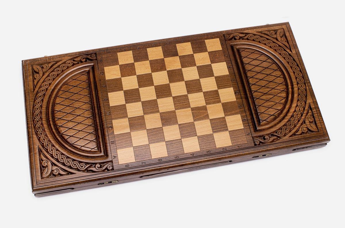Armenian Backgammon Set - Ornaments XXII - handmade wooden backgammon board