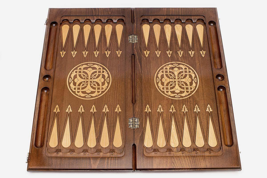 Armenian Backgammon Set - Ornaments XXII - handmade wooden backgammon board