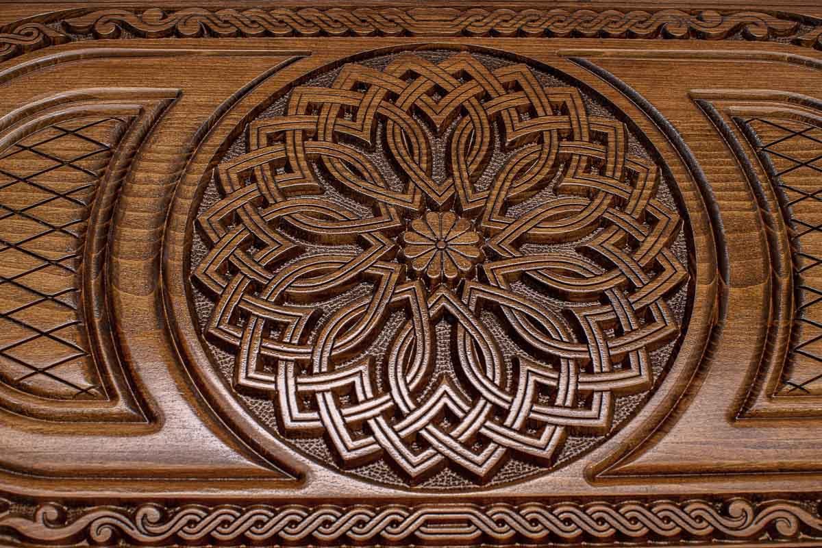 Armenian Backgammon Set - Ornaments XXII - handmade wooden backgammon board