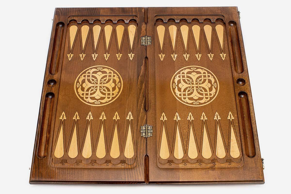 Armenian Backgammon Set - Coat of Arms V - handmade wooden backgammon board