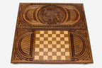 Armenian Backgammon Set - Coat of Arms V - handmade wooden backgammon board