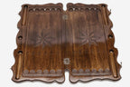Backgammon Set Wolf and Octagon - handmade wooden backgammon board