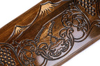 Armenian Ararat Classic backgammon board - close-up of the carved design